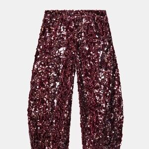 ZARA sequin barrel pants